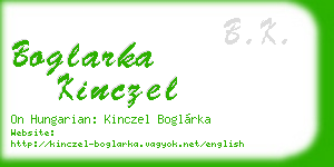 boglarka kinczel business card